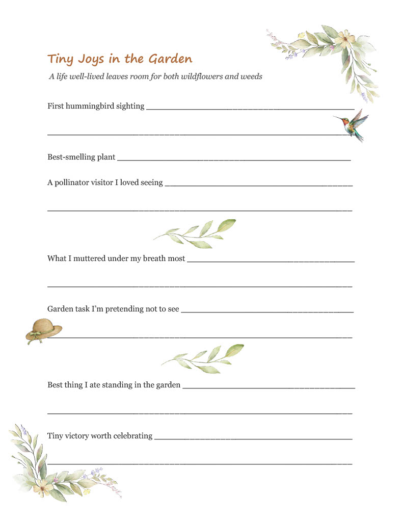 printable gardening journal